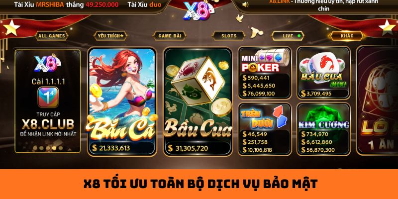 X8 tối ưu toàn bộ dịch vụ bảo mật